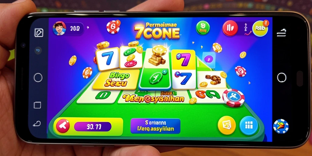 Screenshot gameplay Bingo di 7CONE dengan banyak pemain aktif.