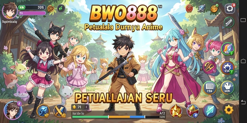 Tampilan gameplay BWO888 yang menampilkan karakter Anime dalam pertempuran epik.