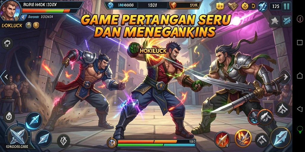 Gameplay HOKILUCK yang menegangkan dan seru saat bertarung.