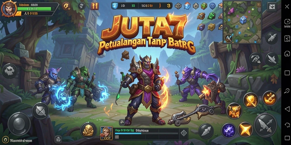 Tampilan permainan JUTA7 dengan aksi pertarungan yang mendebarkan.