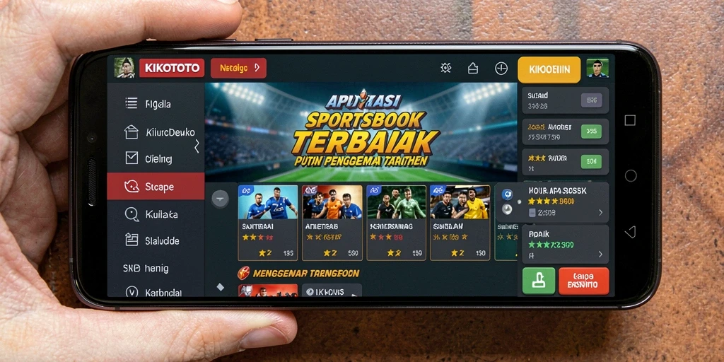 Tampilan permainan olahraga seru dalam aplikasi KIKOTOTO.