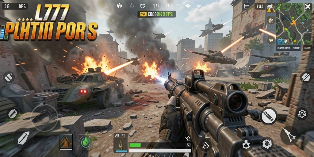 Tampilan gameplay L777 yang intens dalam pertempuran TPS yang seru.