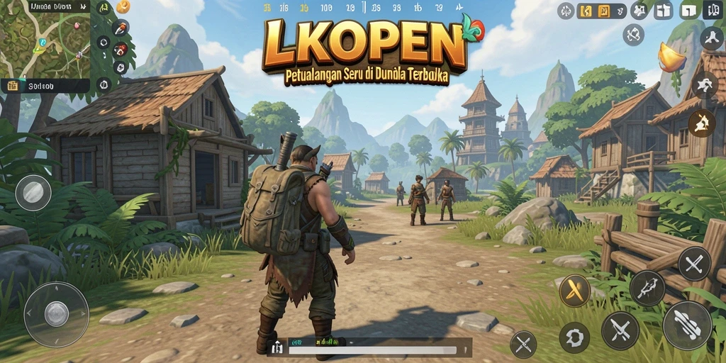 Tangkapan layar gameplay LKOPEN menampilkan aksi petualangan yang mendebarkan.