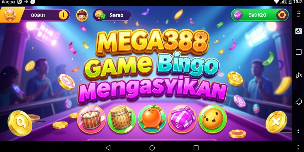 Tampilan gameplay seru MEGA388 dengan desain kartu bingo yang menarik.