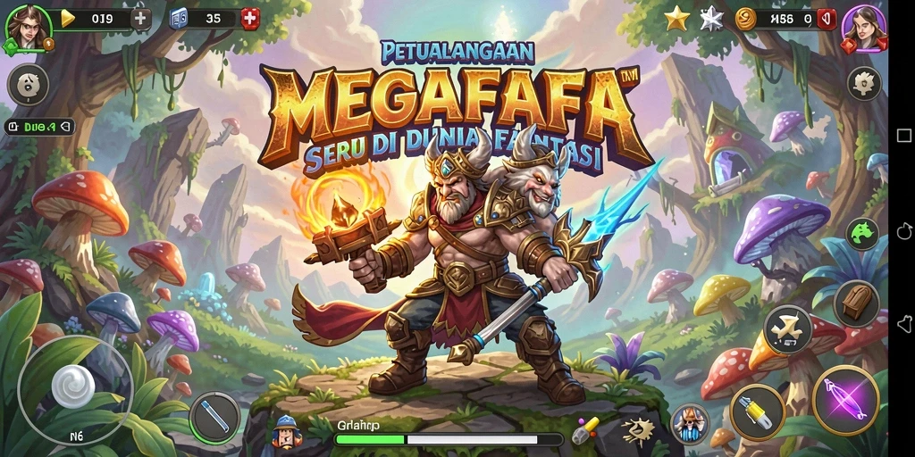 Gameplay seru dan menantang dalam MEGAFAFA di dunia fantasi.