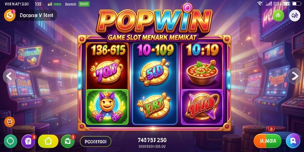 Tampilan gameplay menarik dari game Slot POPWIN dengan efek visual yang memukau.